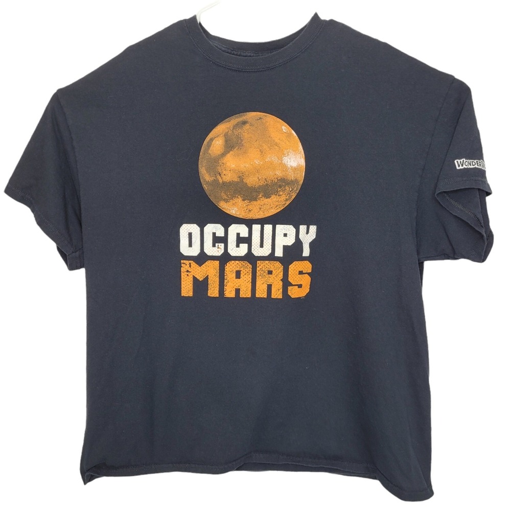 Occupy Mars Tshirt Wonder Works Black White Planet Adult Sz XL Space X Elon Musk